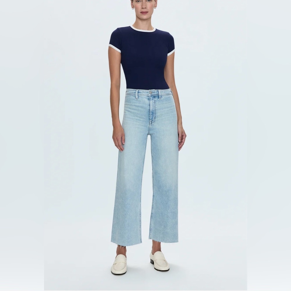 NWT Pistola Penny Crop High Rise Wide Leg - Frost Blue size 30